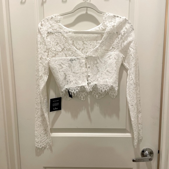 Lulu's White Lace Top - Picture 2 of 3